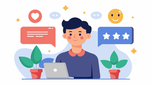 A satisfied client leaves a glowing testimonial on social media boosting the companys reputation and customer satisfaction rating.