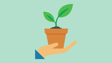 A hand holding a soilfilled plant pot showcasing the nurturing and cultivation process necessary for business growth and success.