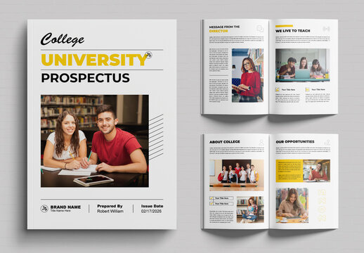 College University Prospectus Layout Design Template