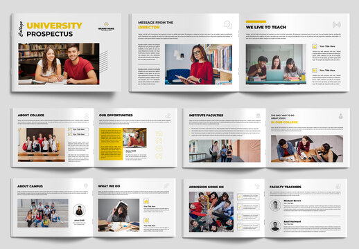 Landscape College University Prospectus Layout Design Template