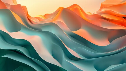 Abstract background with gradients and geometric shapes in a color scheme reminiscent of ocean waves