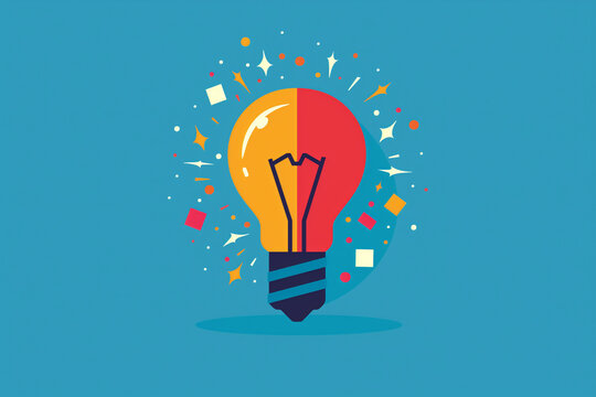 Glowing Light Bulb Illustration Embodying Creativity, Innovation, Inspiration