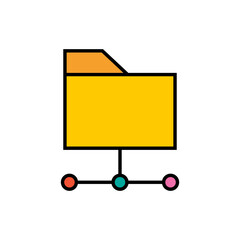 Folder network vector illustration. Internet technology icon.