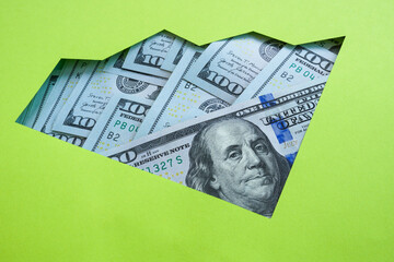 Growing chart and cash, personal finance and savings growth.