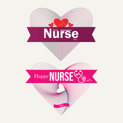 Happy Nurse Day with heart shape design.