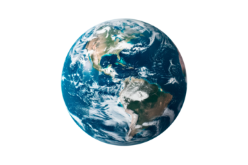 Realistic earth planet isolated image