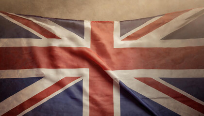 United Kingdom flag on paper background. Vintage style toned picture.
