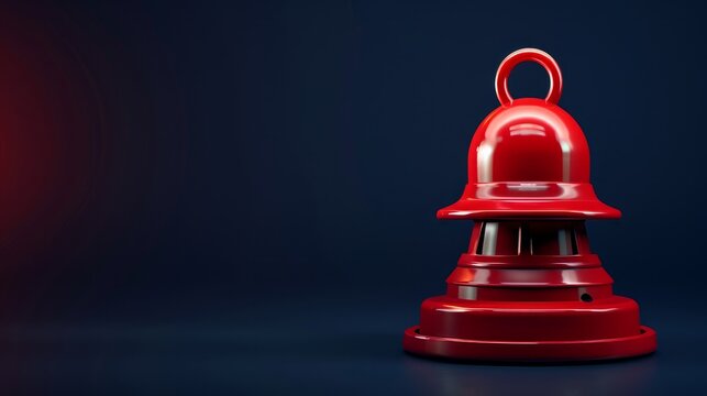 A vivid 3D rendering of a red danger attention bell