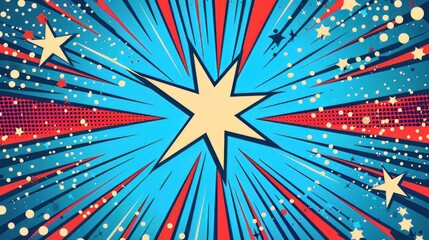 Fototapeta premium An explosive comic background in pop art texture
