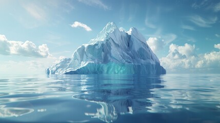 An evocative depiction of an iceberg