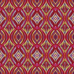 Geometric ethnic oriental ikat seamless pattern traditional design for background, carpet, wallpaper, clothing, wrapping, batik, fabric, vector illustration embroidery style.