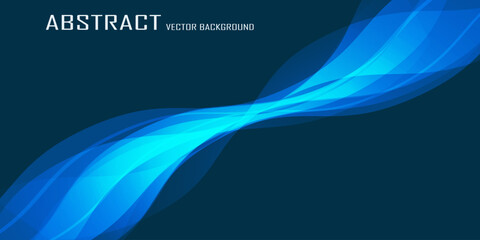 Blue background with abstract wave spiral modern element for banner, presentation design and flyer	
