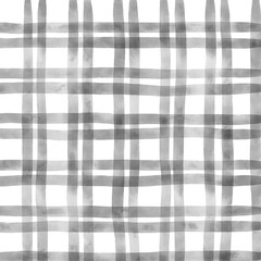 Black Gray Gingham Check Hand Drawn Overlay