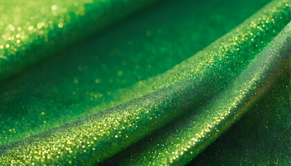 Green glitter  silk Fabric For Christmas, wedding, birthday, valentine  background 
