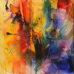 Vibrant Abstract Watercolor Painting of the Year in Attractive and Engaging Colors