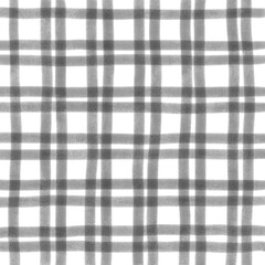 Black Gray Gingham Check Hand Drawn Overlay