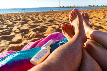 Vacaciones en la Playa, tiempo libre de Ocio, pies descalzo