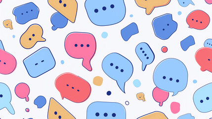 Colorful Speech Bubbles Pattern on White