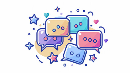 Vibrant Speech Bubbles with Decorative Elements