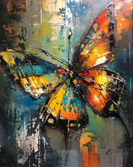 abstract artwork painting of a butterfly, picture, beauty, vector, illustration, art, model, style, glamour, design, drawing, paint, painting, color, oil, texture, grunge, artistic, textured, abstract