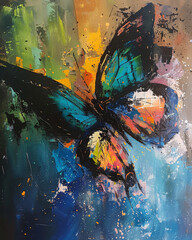 abstract artwork painting of a butterfly, picture, beauty, vector, illustration, art, model, style, glamour, design, drawing, paint, painting, color, oil, texture, grunge, artistic, textured, abstract
