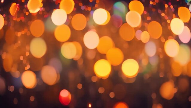 sparkle circle lit celebrations display, Christmas lights create a colorful bokeh background, AI Generated