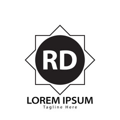 letter RD logo. RD. RD logo design vector illustration for creative company, business, industry