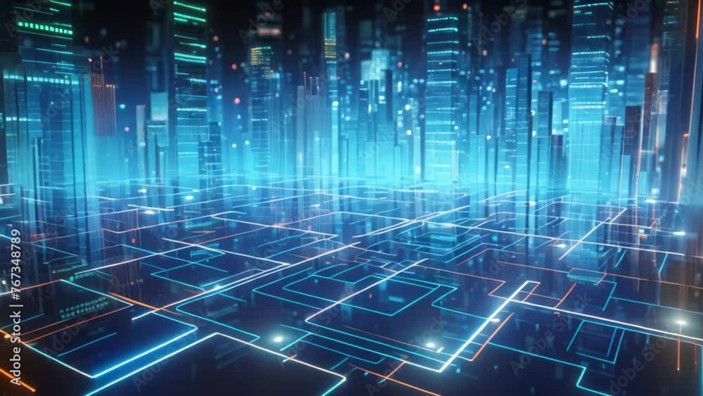 Poster abstract technology background represent big data and digital technology concept, digital data trans