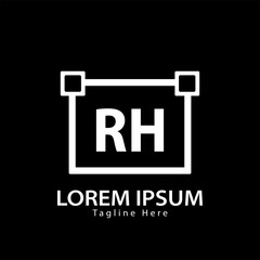 letter RH logo. RH. RH logo design vector illustration for creative company, business, industry