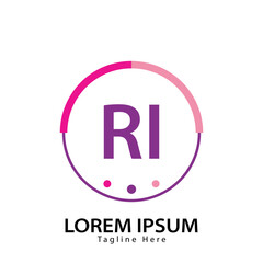 letter RI logo. RI. RI logo design vector illustration for creative company, business, industry
