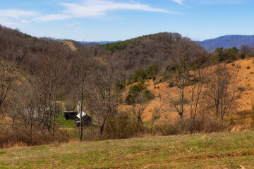 Applachain rooling hillside view in rual Virginia, USA.