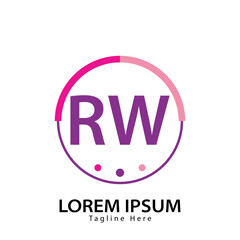 letter RW logo. RW. RW logo design vector illustration for creative company, business, industry