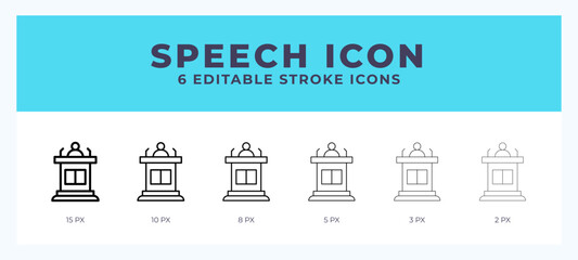 Speech line icon. Thin line. Bold line. Vector illustration.