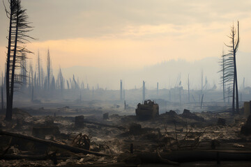 Ravaged by Inferno: A Stark Glimpse into the Aftermath of a Wildfire
