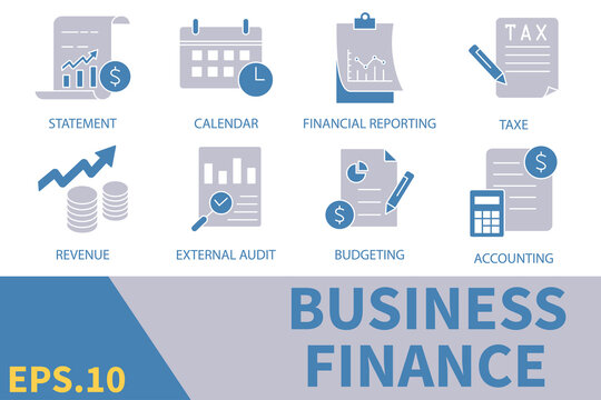 Business finance icons set . Business finance pack symbol vector elements for infographic web