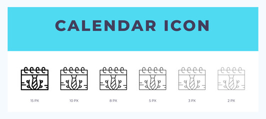 Calendar icon. Editable stroke line icon vector illustration.