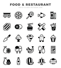 Set of Food and Restaurant icons. Vector Illustration.