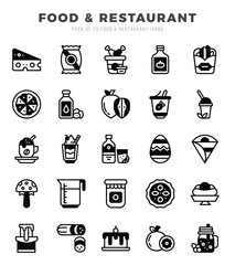 Food and Restaurant icons set. Vector illustration.