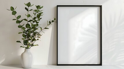minimalist frame with botanical grace