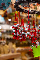 Cornicelli good luck charms sold at a gift shop in Naples, Italy