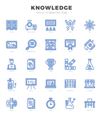 Knowledge Two Color icons collection. 25 icon set. Vector illustration.