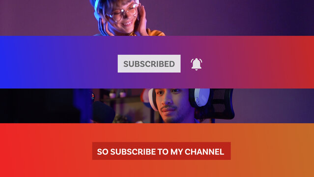 Subscribe Button with Colorful Design Text Animation