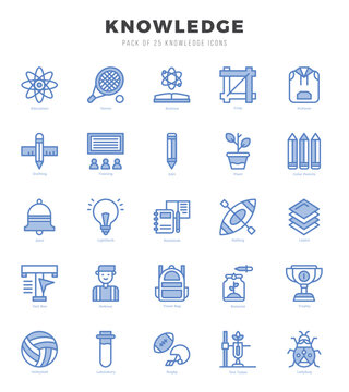 Vector Knowledge types icon set in Two Color style. vector illustration.