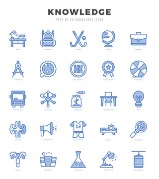 Knowledge Icons bundle. Two Color style Icons. Vector illustration.