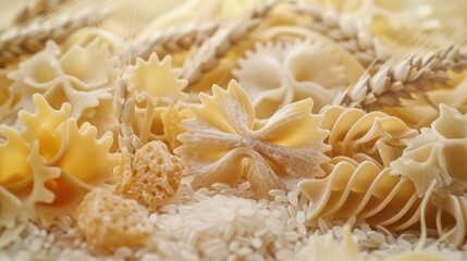 pasta and wheat in a stock photo, adopting the pictorialist approach to infuse the scene with soft-focus realism and atmospheric charm.