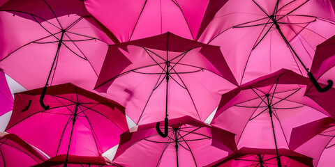 background with pink umbrellas. 