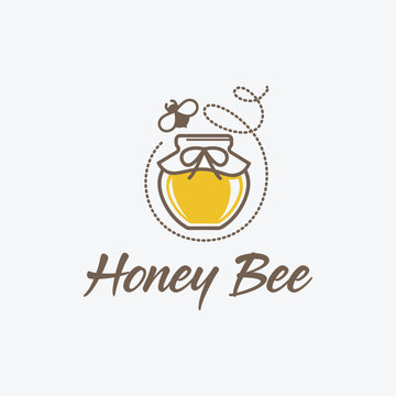 honey bee logo design vector	