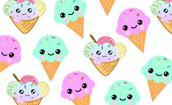 pattern with ice cream