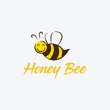 organic honey bee logo design vector