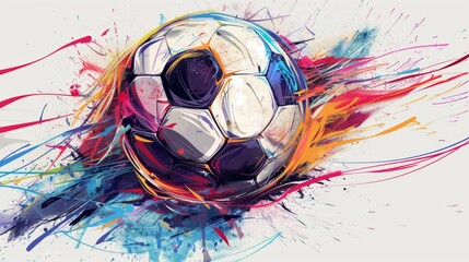 A graffiti-style soccer ball